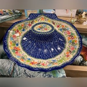Polish Pottery Shell Bowl
